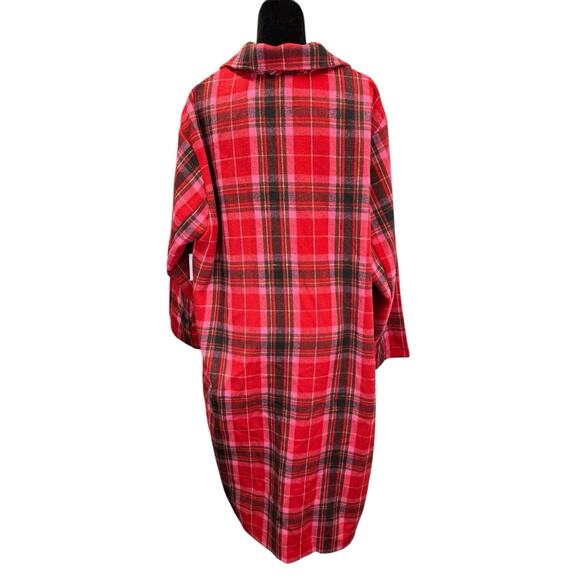NWT Old Navy Women's Oversized Soft-Brushed Tartan Red Plaid Overcoat Sz XL - Picture 8 of 13